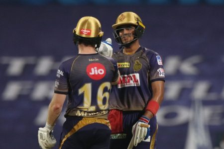 Shubman Gill, 70 not out and Eoin Morgan, 47 not out, guided KKR to their first win of this year’s IPL tournament. (Photo courtesy IPL website)
