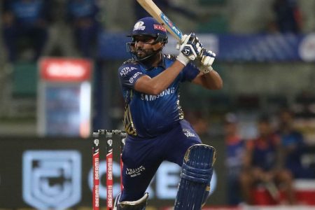 Mumbia Indians skipper Rohit Sharma scored 80 off just 54 balls to set up his team’s win over the Kol kata Knight Riders. (Photo courtesy IPL website)