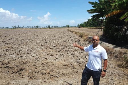 Aadil Bacchus at the Columbia, Essequibo land development site
