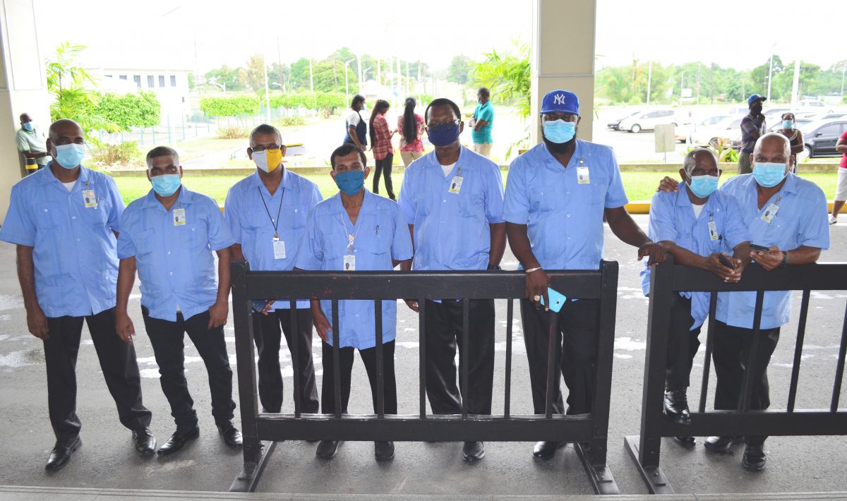 Taxi drivers attached to the Cheddi Jagan International Airport (Orlando Charles photo)

