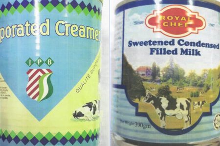 The milk products which customers are warned not to purchase (GA-FDD photos)