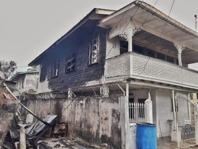 The scorched house situated next door