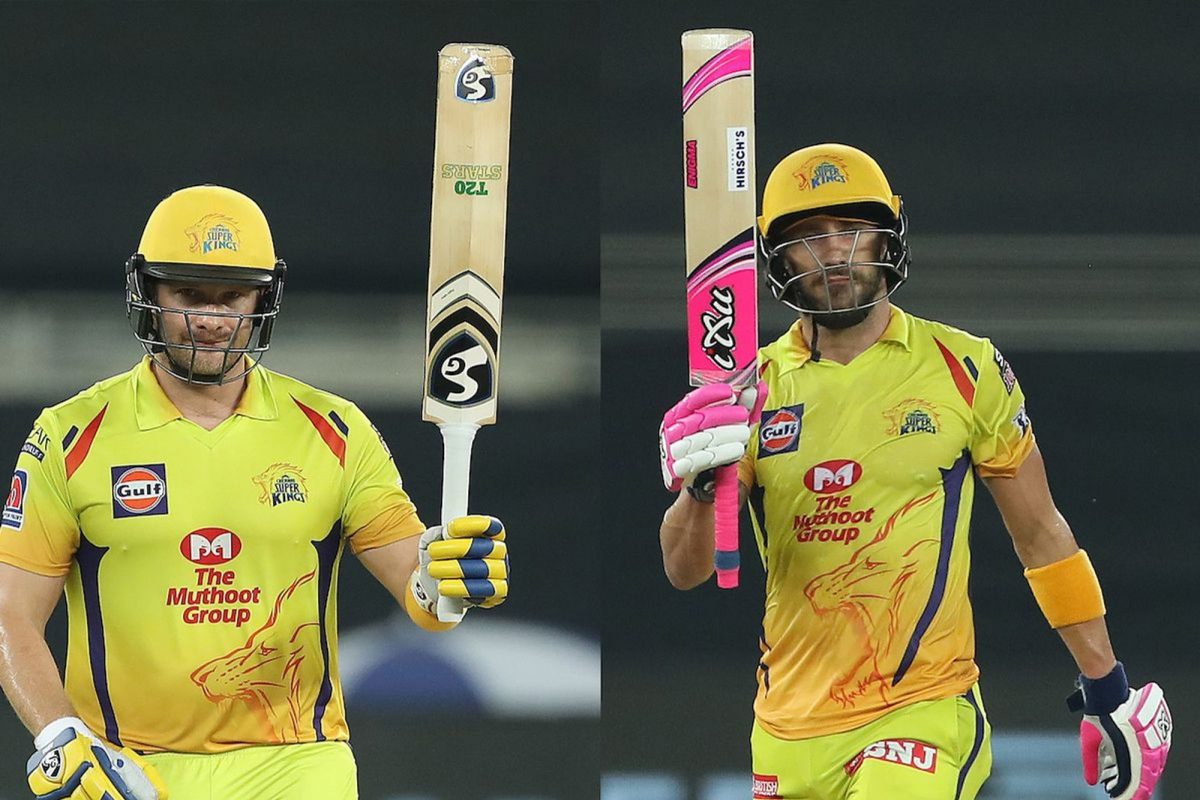 Faf du Plessis,  scored an unbeaten 87, Shane Watson, left, remained not out on 83 as Chennai Super Kings beat Kings XI Punjab by 10 wickets yesterday.