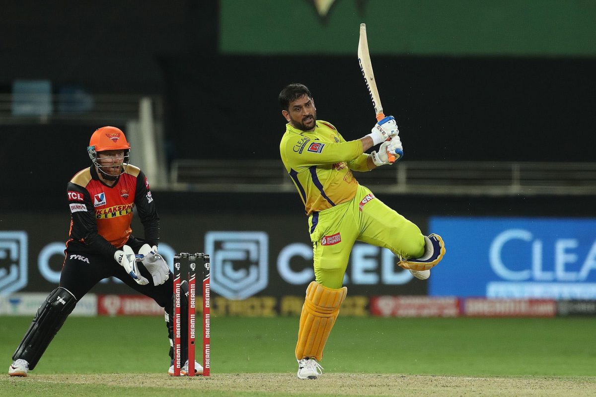 MS Dhoni captain of Chennai Super Kings slammed an unbeaten knock of 47 but his efforts were in vain as Sunrisers Hyderabad snatched a seven-run win in match 14 of season 13 of the Dream 11 Indian Premier League (IPL) at the Dubai International Cricket Stadium, Dubai in the United Arab Emirates yesterday. Photo by: Ron Gaunt/ Sportzpics for BCCI.