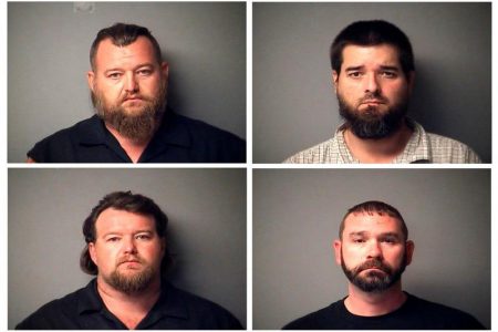 A combination of Antrim County Sheriff’s Office police mugshots shows William Null, Eric Molitor, Michael Null and Shawn Fix, four of thirteen men arrested on October 7, 2020 on charges of conspiring to kidnap the Michigan governor, attack the state legislature and threaten law enforcement. Antrim County Sheriff’s Office/Handout via REUTERS