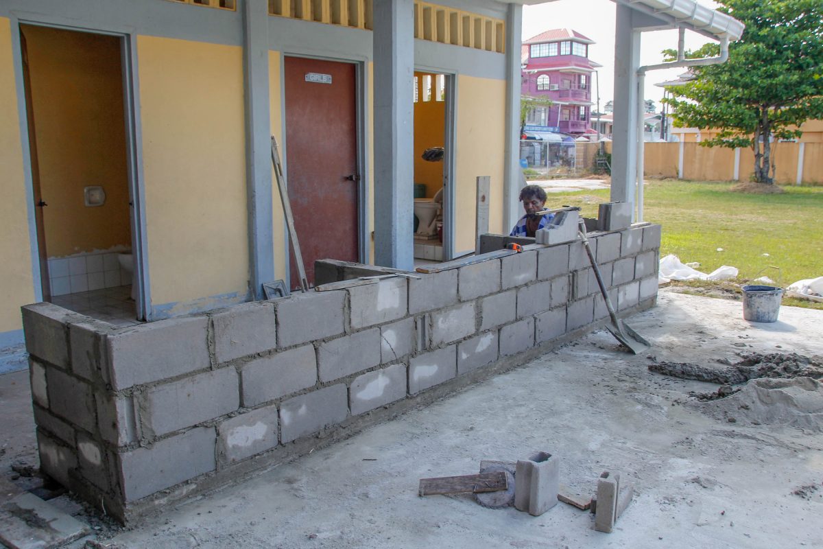 Work being done on a school (Ministry of Education photo)
