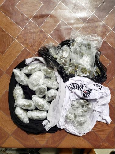 The cannabis that was found at the hotel. 