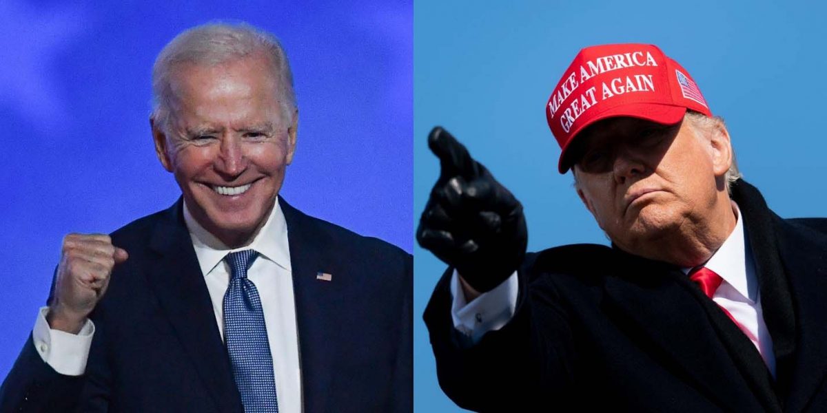 President Donald Trump (right) and Joe Biden
