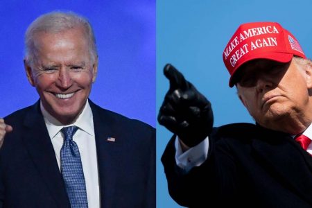 President Donald Trump (right) and Joe Biden

