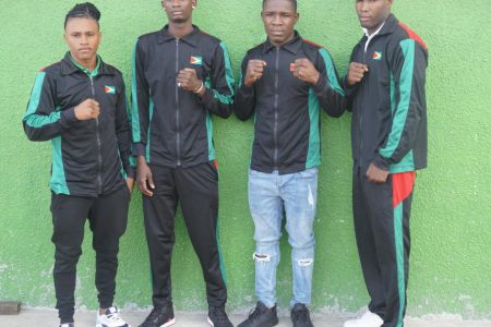 The boxing quartet of Keevin Allicock, Colin Lewis, Desmond Amsterdam and Dennis Thomas will soon get back into boxing activities on their quest to qualify for the Olympic Games in Tokyo, Japan. (Emmerson Campbell photo)
