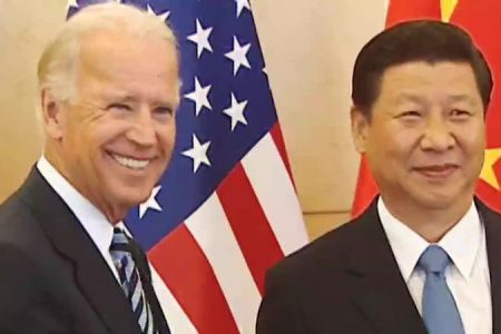 President Xi Jinping (right) and Joe Biden