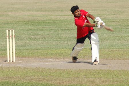 Parmanand Dindyal top scored with 36 not out and took two wickets for RP Construction (Romario Samaroo photo)