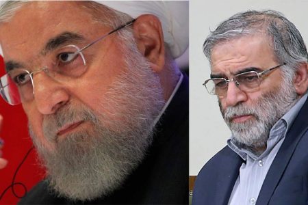 Iranian President Hassan Rouhani (L) and Iranian scientist Mohsen Fakhrizadeh (R) | Photo: Reuters...