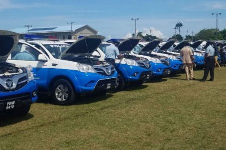 Easy come.. Part of the fleet of vehicles donated to the Guyana Police Force by the Chinese Government 