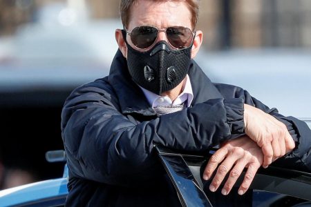Tom Cruise seen on the set of “Mission: Impossible 7” during filming in Rome, Italy in October, 2020. (REUTERS/Guglielmo Mangiapane file photo)