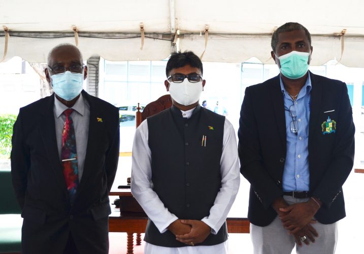 From left are Oscar Clarke, Ubraj Narine and Alfred Mentore