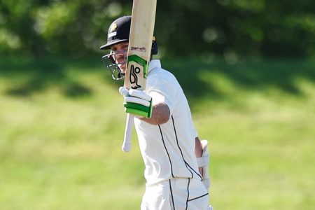 New Zealand `A’ batsman Michael Bracewell is not out on 93. (Photo courtesy New Zealand Cricket)