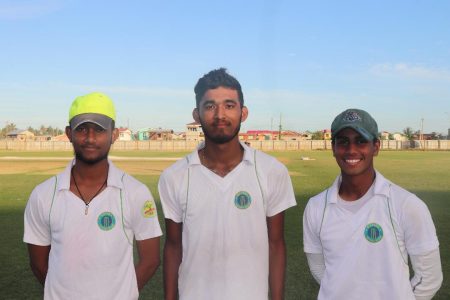 East Bank were indebted to  Yeudistir Persaud (centre) who made 44, Matthew Nandu, right, who made 40 and took three wickets and Mavindra Dindyal, who himself took three wickets.
