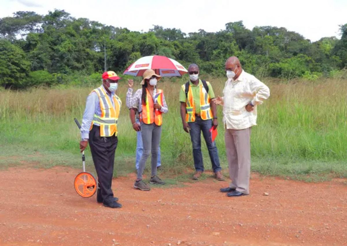From left to right are Assistant Aviation Inspector, Alphonso Mangah; Senior Engineer, Dionne Amsterdam; Chief Transport Planning Officer, Patrick Thompson and Minister of Public Works, Juan Edghill. (Department of Public Information photo)