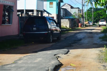 This is what passes for a road in a part of Albouystown. 