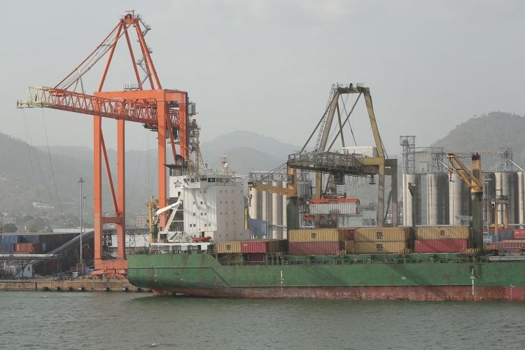 File picture: A freight ship offloads cargo at the Port of Port-of-Spain