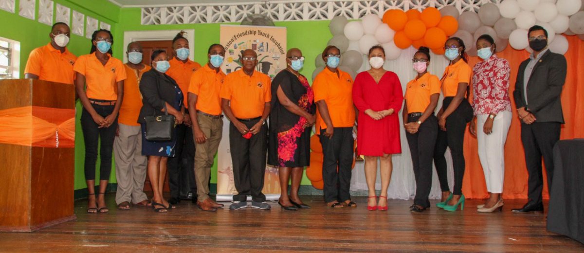 Minister of Education Priya Manickchand (fifth from right) with others at the launching. (Ministry of Education photo)
