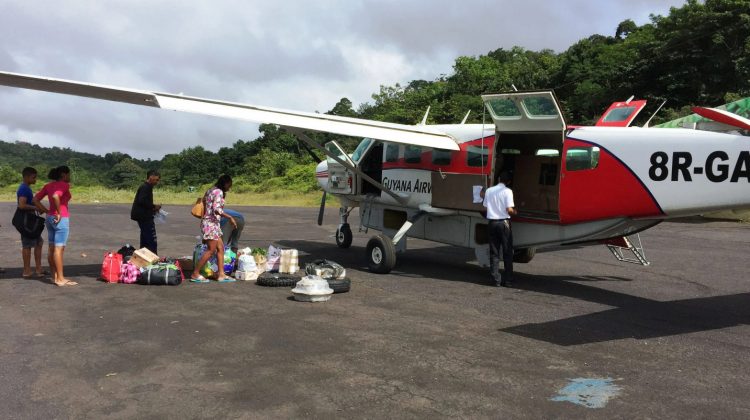 A plane on the Matthews Ridge airstrip (Stabroek News file photo)