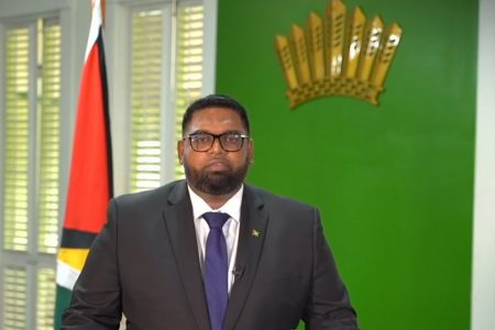 President Irfaan Ali during his address to the nation
