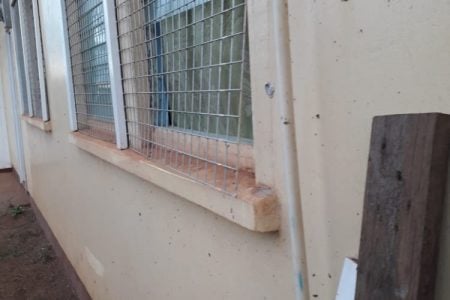 The mesh over the window was removed by the burglar/s to gain access to the teachers’ quarters
