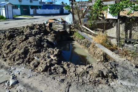 The cleaned drainage system at the Mon Repos Market
