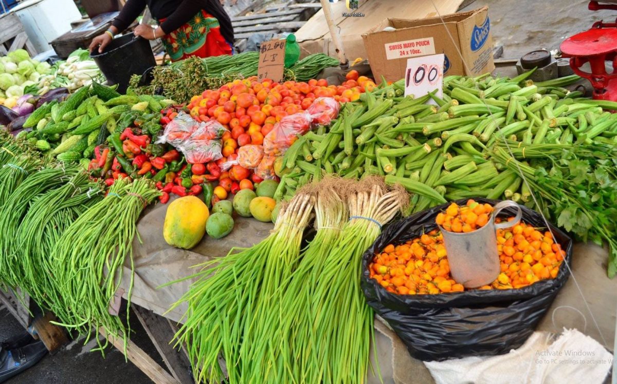 Fresh vegetables at Bourda Market