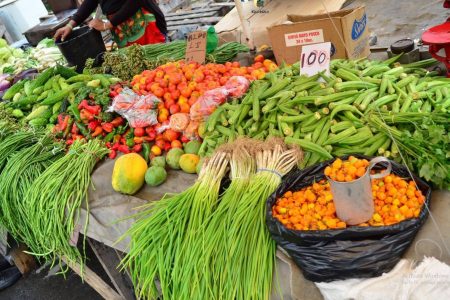 Fresh vegetables at Bourda Market