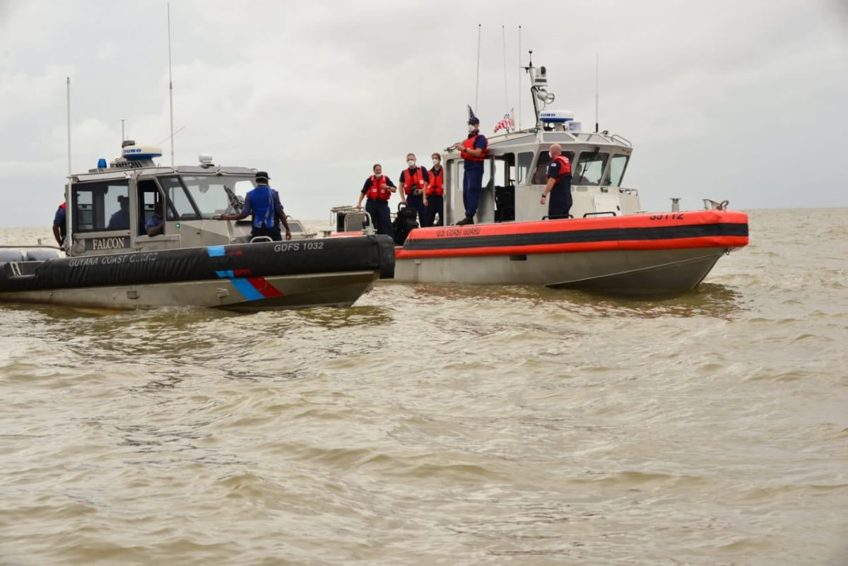 The manoeuvres in Guyana’s waters (Guyana Defence Force photo)