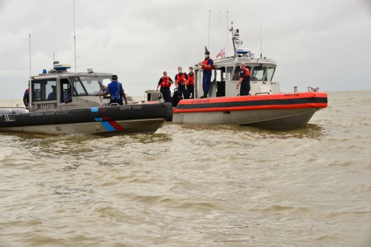 The manoeuvres in Guyana’s waters (Guyana Defence Force photo)