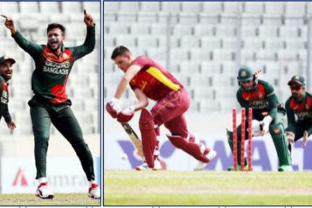 TWO IN A ROW! The West Indies batsmen again failed to negotiate the spin based attack of Bangladesh and slumped to their second loss.