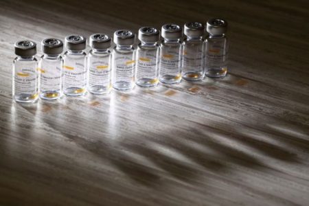 Empty vials of the Sinovac's CoronaVac COVID-19 vaccine are pictured at the Sancaktepe Training and Research Hospital in Istanbul, Turkey January 14, 2021. REUTERS/Murad Sezer