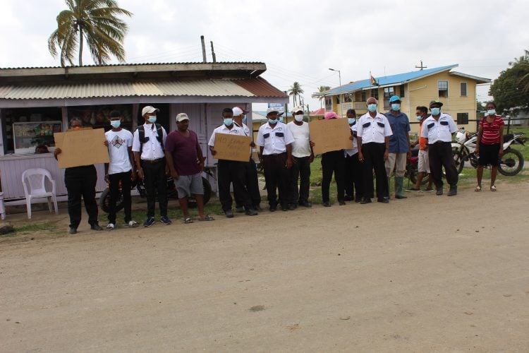 Some of the guards during the protest  