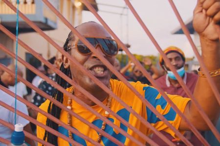 Soca artiste Farmer Nappy in his music video for 'Backyard Jam'.