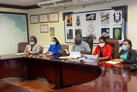 Minister of Home Affairs Robeson Benn (centre) and other officials during the seminar on Tuesday (Ministry of Home Affairs photo)