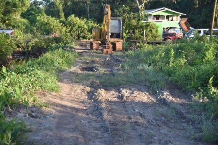  A section of the dam in Koberimo to be transformed into a road (DPI photo)
