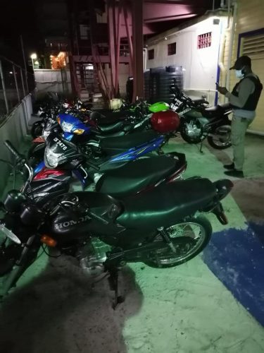 Some of the motorcycles which were recovered during the operation.