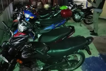 Some of the motorcycles which were recovered during the operation.