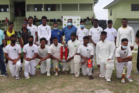 Champions! Demerara retained their Guyana Cricket Board/ Hand In Hand Under-19 Inter-County title (Romario Samaroo)
