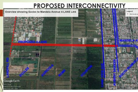 An outline of the Eccles to Mandela Avenue four lane road project