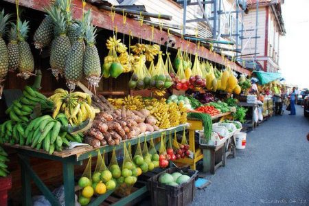 Fruit on display at local market 