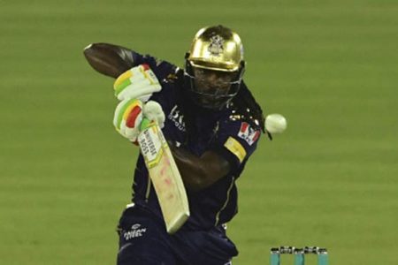  Chris Gayle drives while featuring for Quetta Gladiators in the PSL. 