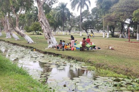 Picnic time! With the customary Mashramani celebrations cancelled as a result of the COVID-19 pandemic, many families were forced to find other socially distant alternatives to enjoy the holiday with some choosing to spend theirs having picnics at the National Park.  