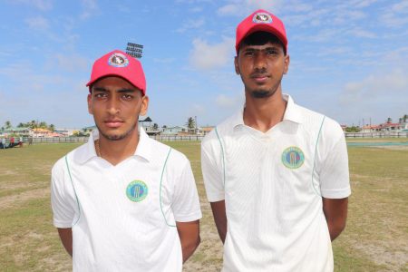 Man-of-the-match, Gourav Ramesh (right) picked up 3-19 and Marvan Prashad top scored for Berbice with 24.