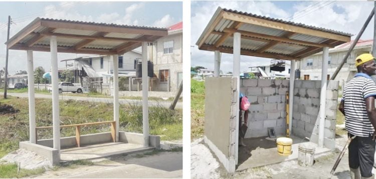 The bus shed at the junction at Phases One and Two Belle West as it was when this newspaper visited last week (at left) and after further works. A bench that was placed there has been removed. 