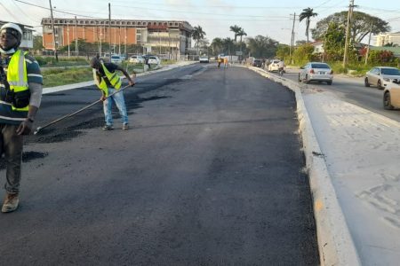 Works on the Sheriff Street/Mandela Avenue project moving apace. This Ministry of Public Works photo was taken on Saturday.